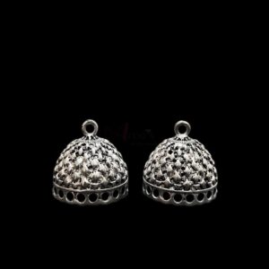 JHUMKAs0067- 3 PAIRS PACK OF GERMAN SILVER | OXIDIZED SILVER JHUMKIES FOR EARRING MAKING