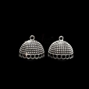 JHUMKAs0068- 3 PAIRS PACK OF GERMAN SILVER | OXIDIZED SILVER JHUMKIES FOR EARRING MAKING