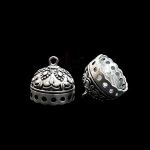 JHUMKAs0070- 2 PAIRS PACK OF GERMAN SILVER | OXIDIZED SILVER JHUMKIES FOR EARRING MAKING