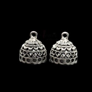 JHUMKAs0071- 3 PAIRS PACK OF GERMAN SILVER | OXIDIZED SILVER JHUMKIES FOR EARRING MAKING