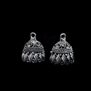 JHUMKAs0072- 3 PAIRS PACK OF GERMAN SILVER | OXIDIZED SILVER JHUMKIES FOR EARRING MAKING