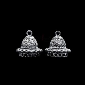 JHUMKAs0073- 3 PAIRS PACK OF GERMAN SILVER | OXIDIZED SILVER JHUMKIES FOR EARRING MAKING
