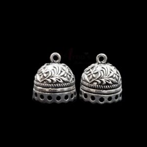 JHUMKAs0075- 3 PAIRS PACK OF GERMAN SILVER | OXIDIZED SILVER JHUMKIES FOR EARRING MAKING
