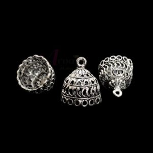 JHUMKAs0080- 3 PAIRS PACK OF GERMAN SILVER | OXIDIZED SILVER JHUMKIES FOR EARRING MAKING