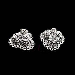 JHUMKAs0081- 3 PAIRS PACK OF GERMAN SILVER | OXIDIZED SILVER JHUMKIES FOR EARRING MAKING