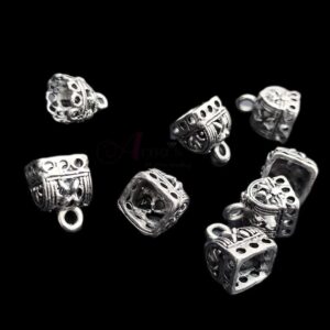 JHUMKAs0084- 5 PAIRS PACK OF GERMAN SILVER | OXIDIZED SILVER JHUMKIES FOR EARRING MAKING