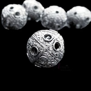 OXIBALLS- 2 PCS PACK OF SILVER-PLATED GERMAN SILVER | OXIDIZED BALL FOR JEWELLERY MAKING