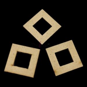 MDF0056- ARNAS 4 PCs PACK OF 4.9 CM X 4.9 CM SQUARE MOTIF MDF BOARD CUTOUT FOR EARRINGS MAKING | CRAFTING MATERIAL