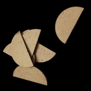 MDF0059- ARNAS 10 PCs PACK OF 4.9 CM X 2.5 CM SMALL SEMICIRCLE MOTIF MDF BOARD CUTOUT FOR EARRINGS MAKING | CRAFTING MATERIAL
