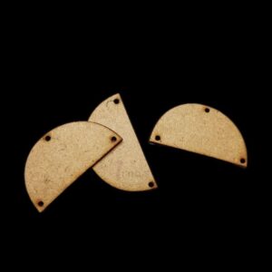 MDF0061- ARNAS 10 PCs PACK OF 3.7 CM X 2 CM SMALL SEMICIRCLE MOTIF MDF BOARD CUTOUT FOR EARRINGS MAKING | CRAFTING MATERIAL