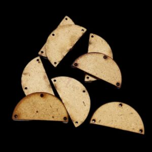 MDF0062- ARNAS 10 PCs PACK OF 2.9 CM X 1.4 CM SMALL SEMICIRCLE MOTIF MDF BOARD CUTOUT FOR EARRINGS MAKING | CRAFTING MATERIAL