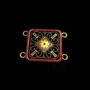 MEENAP0065- ARNAS 4 PCs PACK OF RED MEENAKARI GOLD PALTED OXIDIZED PENDANT
