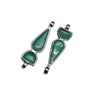 MEENAP0072- ARNAS 4 PCs PACK OF MINT BLUE MEENAKARI SILVER PALTED OXIDIZED PENDANT
