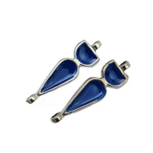 MEENAP0073- ARNAS 4 PCs PACK OF BLUE MEENAKARI SILVER PALTED OXIDIZED PENDANT