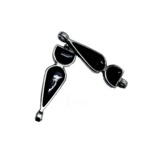 MEENAP0074- ARNAS 4 PCs PACK OF BLACK MEENAKARI SILVER PALTED OXIDIZED PENDANT