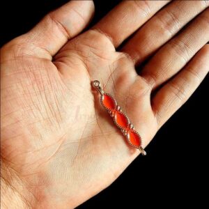 ARNAS 6 PCs PACK OF ORANGE MEENAKARI SILVER PALTED OXIDIZED PENDANT