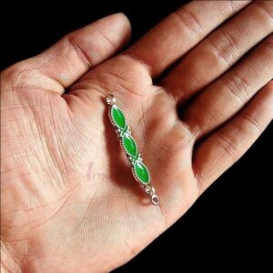 ARNAS 6 PCs PACK OF GREEN MEENAKARI SILVER PALTED OXIDIZED PENDANT