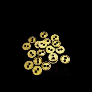 OXIBEADG0012- 50 GM PACK OF GOLDEN ROUND BUTTON MOTIF GERMAN SILVER METAL BEADS