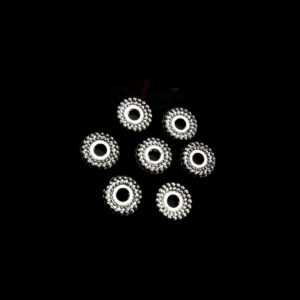 OXIBEADS0002- 50 GM PACK OF ROUND GERMAN SILVER METAL BEADS