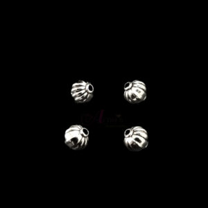 OXIBEADS0005- 50 GM PACK OF ROUND GERMAN SILVER METAL BEADS