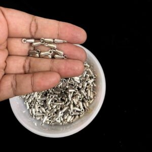 OXIBEADS0013- 50 GM PACK OF ROUND GERMAN SILVER METAL BEADS