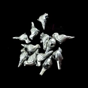 OXIBEADS0023- 50 GM PACK OF ROUND GERMAN SILVER METAL BEADS