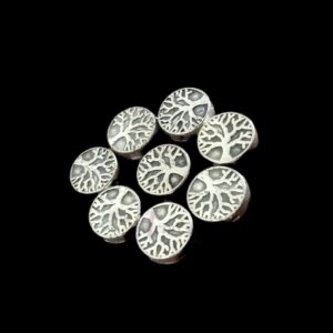OXIBEADS0024- 50 GM PACK OF ROUND GERMAN SILVER METAL BEADS