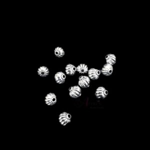 OXIBEADS0028- 50 GM PACK OF SILVER DESIGNER SMALL GERMAN SILVER METAL BEADS