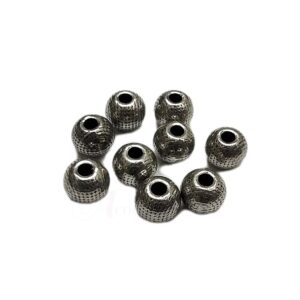 OXIBEADS0030- 50 GM PACK OF SILVER DESIGNER SMALL GERMAN SILVER METAL BEADS