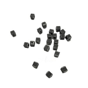 OXIBEADS0031- 50 GM PACK OF SILVER DESIGNER SMALL GERMAN SILVER METAL BEADS