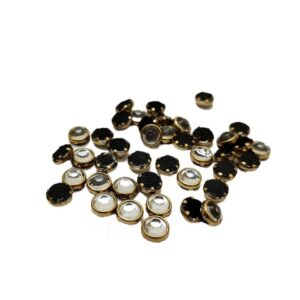 SKUNDAN0001- ARNA'S 1 PACK OF SIZE 6 MM X 6 MM TRANSPARENT WHITE ROUND MOTIF STICKING KUNDAN FOR EARRING | JEWELLERY MAKING