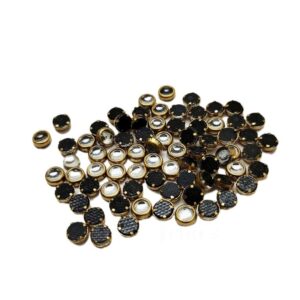 ARNA’S 1 PACK OF SIZE 4 MM X 4 MM TRANSPARENT WHITE ROUND MOTIF STICKING KUNDAN FOR EARRING | JEWELLERY MAKING