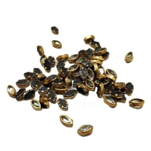 ARNA'S 1 PACK OF SIZE 6 MM X 4 MM TRANSPARENT WHITE EYE | LEAF SHAPE STICKING KUNDAN FOR EARRING| JEWELLERY MAKING