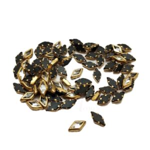 SKUNDAN0007- ARNA’S 1 PACK OF SIZE 9 MM X 4 MM TRANSPARENT WHITE GEOMETRIC MOTIF STICKING KUNDAN FOR EARRING| JEWELLERY MAKING