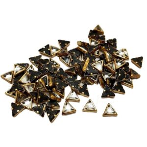 ARNA’S 1 PACK OF SIZE 7 MM X 6 MM TRANSPARENT WHITE TRIANGLE MOTIF STICKING KUNDAN FOR EARRING| JEWELLERY MAKING