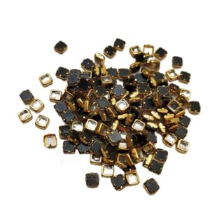 ARNA’S 1 PACK OF SIZE 4 MM X 4 MM TRANSPARENT WHITE SQUARE MOTIF STICKING KUNDAN FOR EARRING| JEWELLERY MAKING