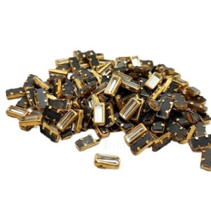 ARNA’S 1 PACK OF SIZE 7 MM X 4 MM TRANSPARENT WHITE RECTANGLE MOTIF STICKING KUNDAN FOR EARRING| JEWELLERY MAKING