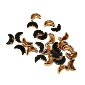 SKUNDAN0015- ARNA’S 1 PACK OF SIZE 8 MM X 5 MM TRANSPARENT WHITE HALF-MOON MOTIF STICKING KUNDAN FOR EARRING| JEWELLERY MAKING