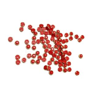 SKUNDAN0016- ARNA’S 25 GM PACK OF SIZE 4 MM X 4 MM OPAQUE RED ROUND MOTIF STICKING KUNDAN FOR EARRING| JEWELLERY MAKING