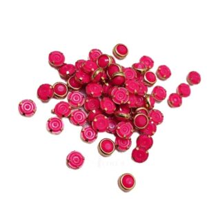 SKUNDAN0017- ARNA’S 25 GM PACK OF SIZE 4 MM X 4 MM OPAQUE PINK ROUND MOTIF STICKING KUNDAN FOR EARRING| JEWELLERY MAKING