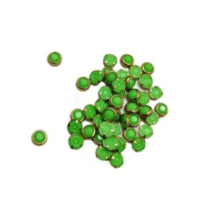 SKUNDAN0019- ARNA’S 25 GM PACK OF SIZE 4 MM X 4 MM OPAQUE GREEN ROUND MOTIF STICKING KUNDAN FOR EARRING| JEWELLERY MAKING