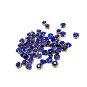 ARNA’S 25 GM PACK OF SIZE 4 MM X 4 MM OPAQUE BLUE ROUND MOTIF STICKING KUNDAN FOR EARRING| JEWELLERY MAKING