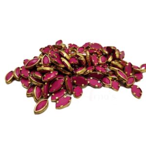 SKUNDAN0029- ARNA’S 25 GM PACK OF SIZE 8 MM X 4 MM OPAQUE PINK GEOMETRIC MOTIF STICKING KUNDAN FOR EARRING| JEWELLERY MAKING