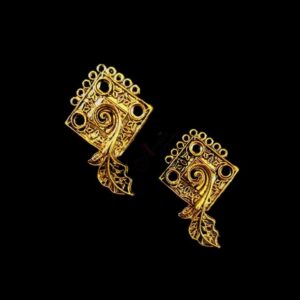 TOPg0039- 3 PAIRS PACK OF GERMAN GOLDEN | OXIDIZED DESIGNER GOLDEN NINE LOOP STUD TOP FOR EARRING MAKING