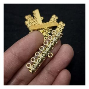 CONNECTOR0003- ARNA’S 20 PCs PACK OF GOLDEN OXIDISED GERMAN SILVER SEVEN LOOP CONNECTOR FOR JEWELLERY MAKING