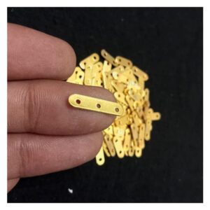 CONNECTOR0009- ARNA’S 40 PCs PACK OF GOLDEN BRASS METAL THREE HOLE DIVIDER FOR JEWELLERY MAKING