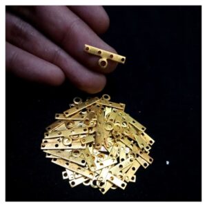 CONNECTOR0011- ARNA’S 40 PCs PACK OF GOLDEN BRASS METAL FOUR HOLE DIVIDER FOR JEWELLERY MAKING