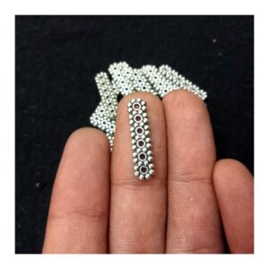 CONNECTOR0031- ARNA’S 20 PCs PACK OF SILVER OXIDISED GERMAN SILVER SIX HOLE DIVIDER FOR JEWELLERY MAKING