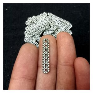 CONNECTOR0032- ARNA’S 20 PCs PACK OF SILVER OXIDISED GERMAN SILVER SEVEN HOLE DIVIDER FOR JEWELLERY MAKING