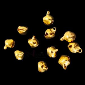 FINDINGS0032- 58 PCS GOLDEN METAL GHUNGROO FOR JEWELLERY MAKING- 25 GRAMS PACK